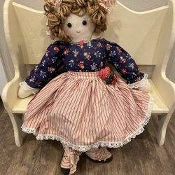 Raggedy Ann Keepsake Doll Play Folksy Country 