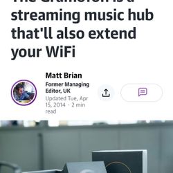 Gramofon Wi-Fi Streaming Music Player And Extender