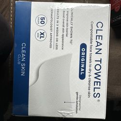 Clean Skin Club Clean Towels XL 50 Count - New