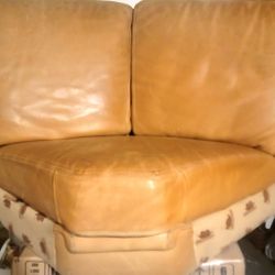 $150 OBO: Armless Curved Sectional 67" Italian Bull Hide 100% Leather