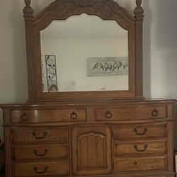 Mirrored Dressers Solid Wood Strong 6ft Wide 18.5”  Deep 36 “ Tall