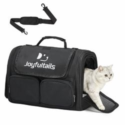 Cat carrier, soft-sided pet carrier, lightweight and breathable, escape-proof, with adjustable shoulder straps and padding, suitable for home, outdoor