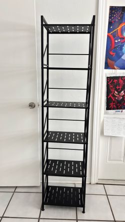 ZHAZHADI Kitchen Storage Shelf Rack, 6 Tier Metal Shelving Unit, Free Standing Shelving Unit Heavy Duty Shelves Rack Bathroom Shelf Plant Standfor Pan