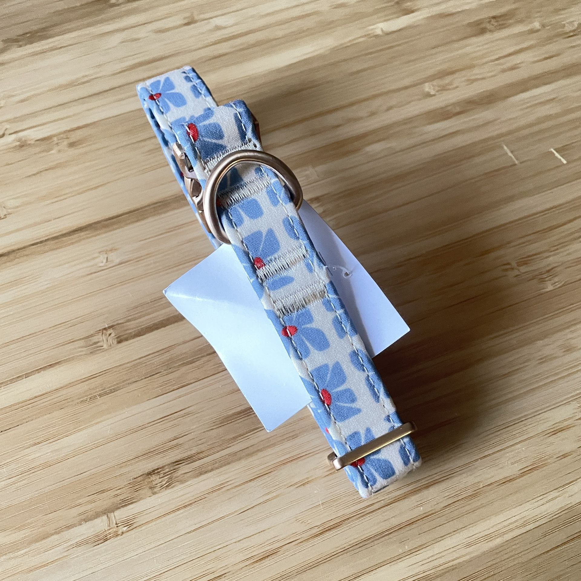 Boots & Barkley Geo White/Blue Floral Fashion Dog Buckle Adjustable Collar 