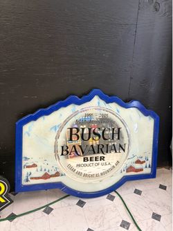 Rare Busch Bavarian Beer 50th Anniversary Light-Up Sign