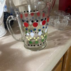 Vintage Polka Dot Pitcher 