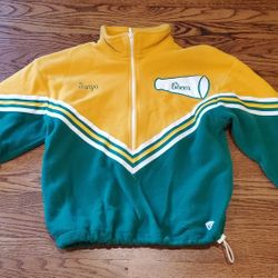 Vintage Varsity Cheerleading Zip Sweatshirt Polyester Fleece Lane Tech Size Small Tanya Megaphone
