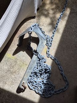 44 lbs Anchor and 150 ft chain high tensile half inch never used anchor is a lewmar high tencle