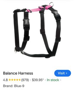 Balance Harness Medium/Large Black & Pink