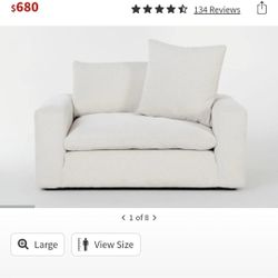 Oversized White Chair, Comfortable 