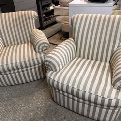 Pair Of Contemporary Overstuffed Chairs For Living Room