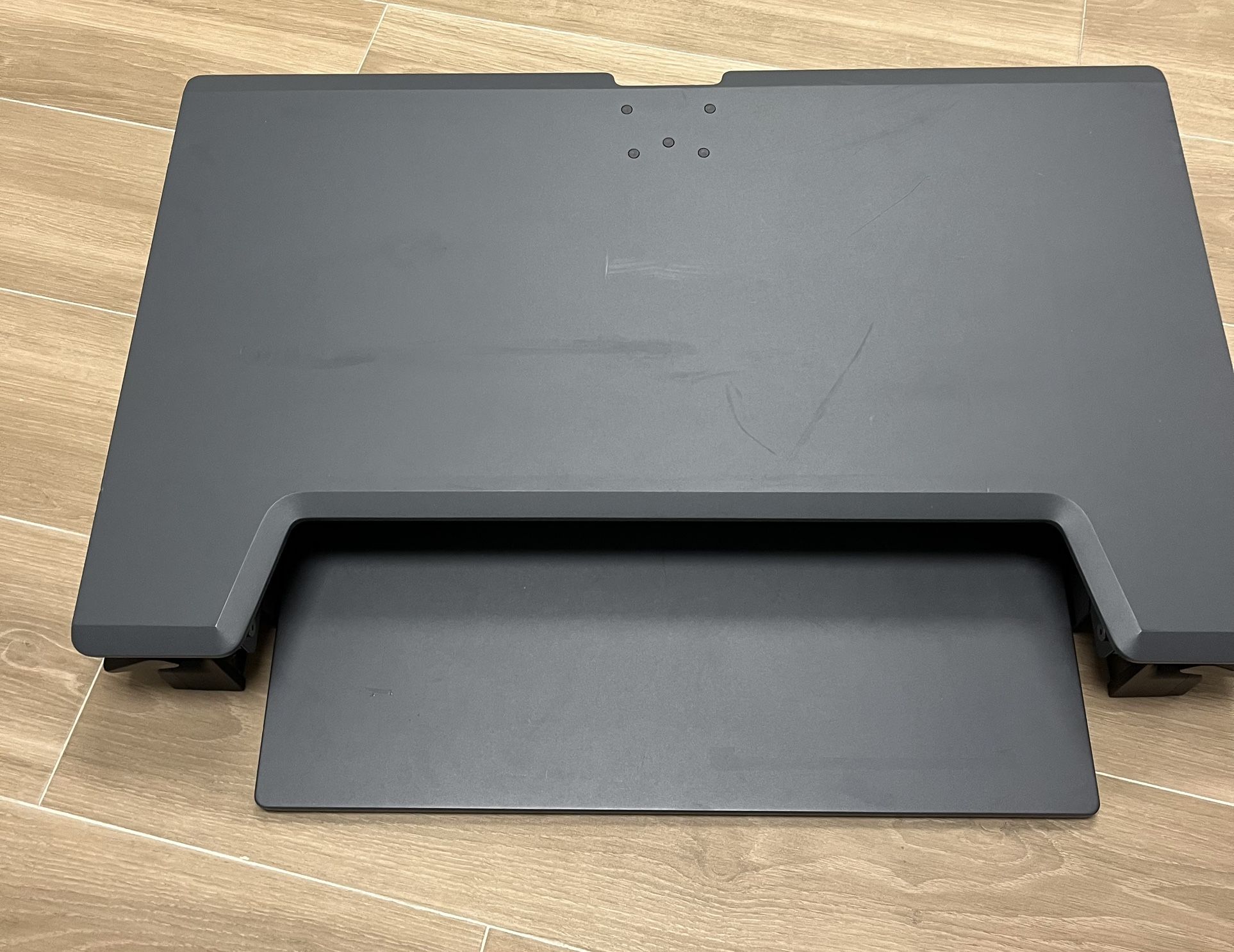 WorkFit-TL, Standing Desk Workstation (black with grey surface)