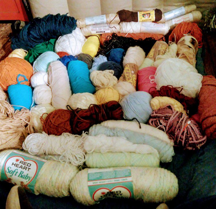 60 Rolls Of Yarn Take All  They Are Odds And Ends Of Yarn 