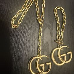 Gold GG Necklace, And Bracelet