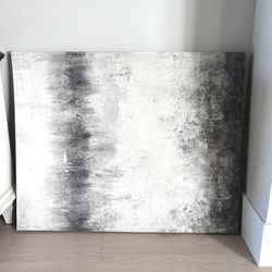 40”x32” Canvas Wall Art Black / Gray/White Abstract Decor Picture Painting