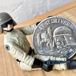 1984 Kenner Star Wars Potf AT-ST Driver - Coin And Accessory