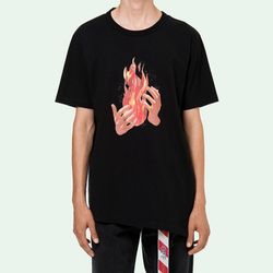 Off-WhiteVirgil Abloh Black Diag Fire Short Sleeve