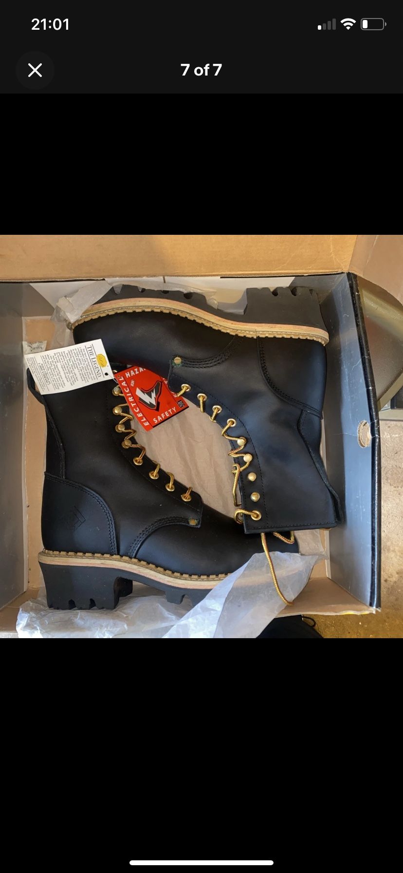 Lehigh Leather logger Steel Toe Safety Boots Size 8.5