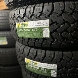 265/70/17 TBB All Terrain Tires EACH TIRE $125/ CADA LLANTA- INSTALLED AND BALANCED 