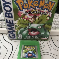 Pokemon Green Game And Box Repro