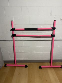 Pink Freestanding Double Ballet Barre
