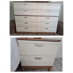 10 drawer dresser and matching night stands