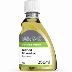 Winsor & Newton Refined Linseed Oil, 250ml 8.4-oz Bottle, Oil New
