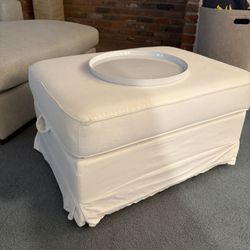 Ikea White Slipcover Ottoman Footstool 