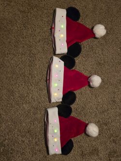 (3) Lightup Mickey Ears Christmas Hat (with orginal tags)