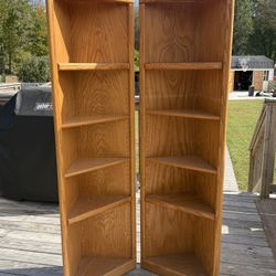 🪵 Thornwood Solid Oak Corner Shelving Units (Pair)