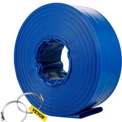 Discharge Hose, 4" x 105';, PVC Lay Flat Hose, Heavy Duty Backwash Drain Hose