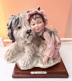 G. Armani Porcelain Figurine Girl with Dog
