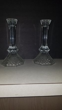 2 heavy candle holders