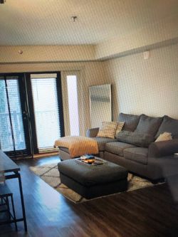 Apartment size gray sectional