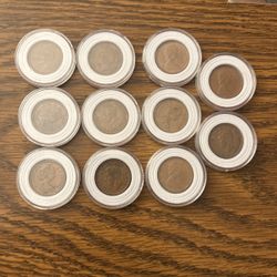 Lot Of 11 Old Canadian Pennies