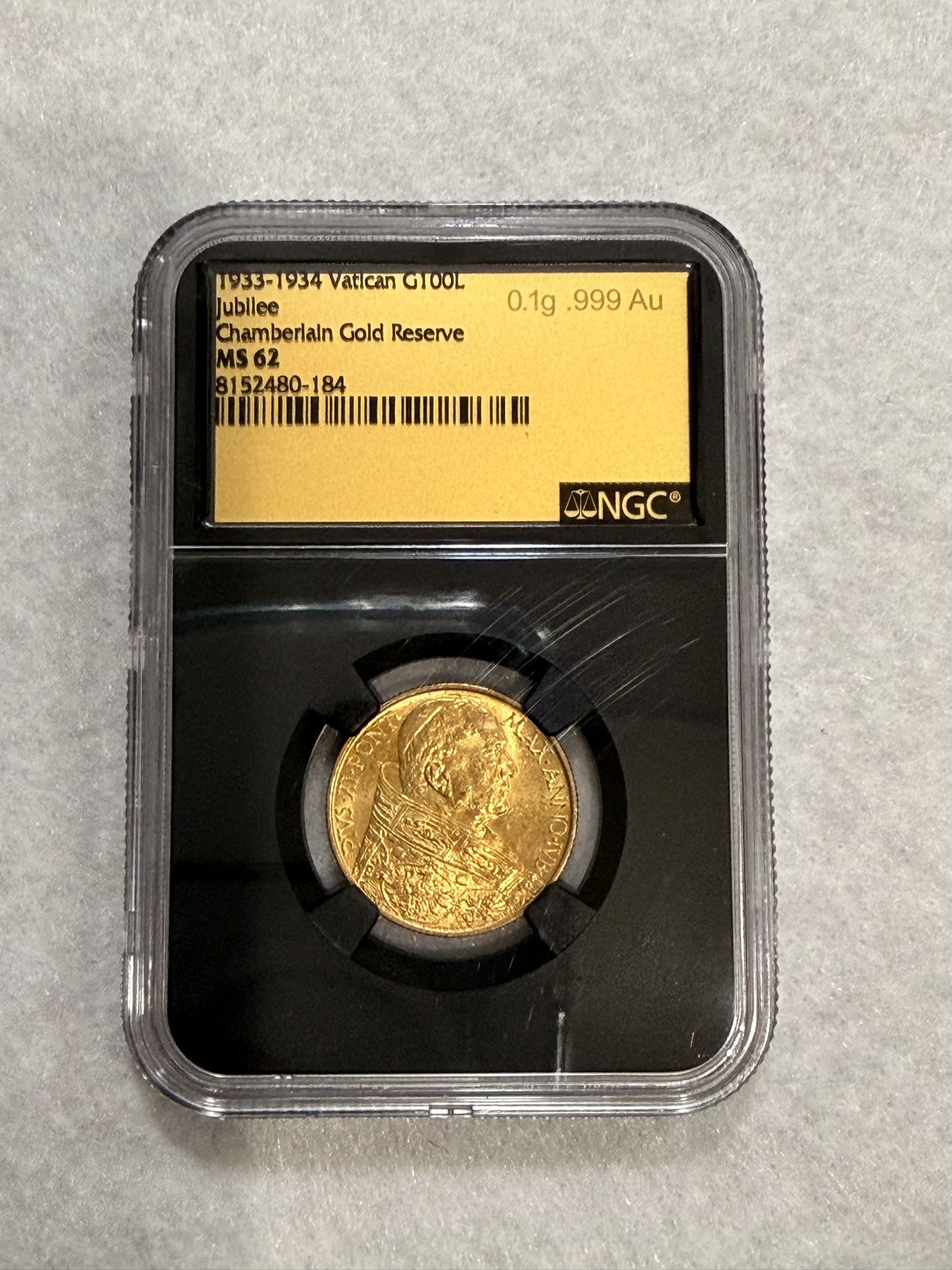 1933 34 Vatican City Gold Coin Jubilee Year.