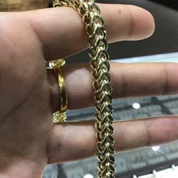 10k Gold Franco Chain With 8.5 Inch Long ..thick Bracelet..