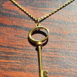 Key To Your Heart Silver Gold Tone Necklace 