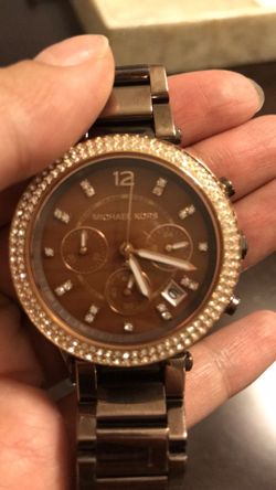 chocolate brown michael kors watch