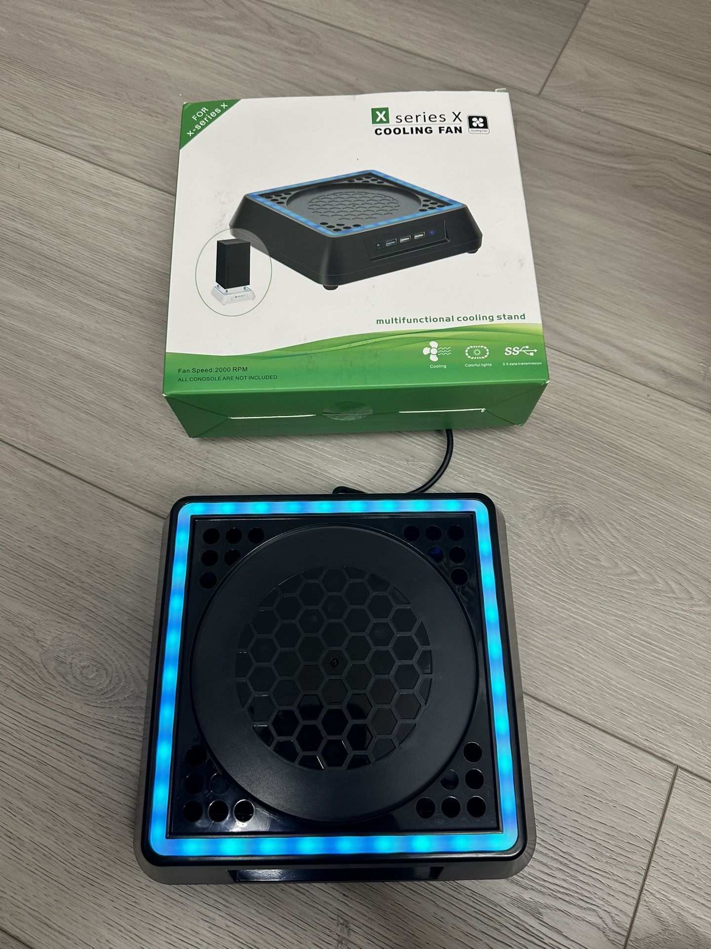 Mcbazel Cooling Fan for Xbox Series X with RGB Lights, Vertical Cooling Stand System with 3 Fan