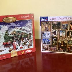 NEW! 2 - 1000 Piece Puzzles Never Opened! 