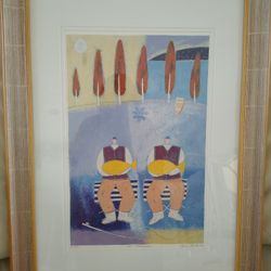 Two Fishermen by Paula McArdle  Signed-Titled & Numbered (64/385)  Professionally Framed

