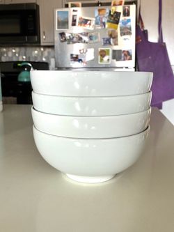 4 white salad / large bowls, 6" - IKEA