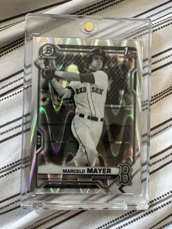 2021 Bowman Chrome Draft Marcelo Mayer Black And White Ray Wave Refractor