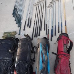 Lot Of 28 Ping, Spalding, Tom Weiskopf Irons, Drivers, Putters Golf Clubs/Bags/ Accessories