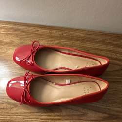 Red Wedge Flats – Elegant & Comfortable – Size 7. 5(New)