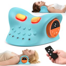 New Neck Massager 2026 360° Remote Control Neck Massager Pillow with Multi-Directional Stretch, 3 Heat & 3 Vibration Modes for Relaxation,Ergonomic Su