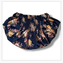 Vintage Floral Off-The-Shoulder Smocked Crop Top - Brand: Klaxons (Size: Fits S/M)