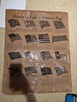 History of famous American flags laminated poster