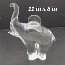 Glass ELEPHANT V NASON ITALY Glass Art Elephant Statue 11"X 8" Nice!